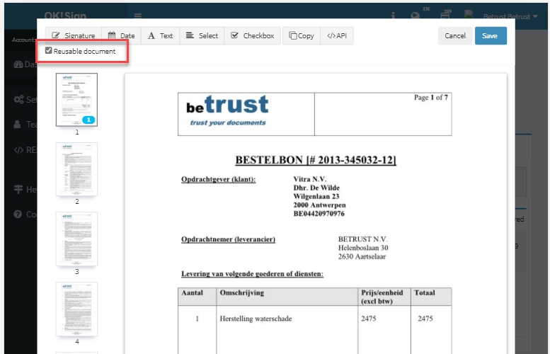 Make document reusable in your OK!Sign account (part 1)