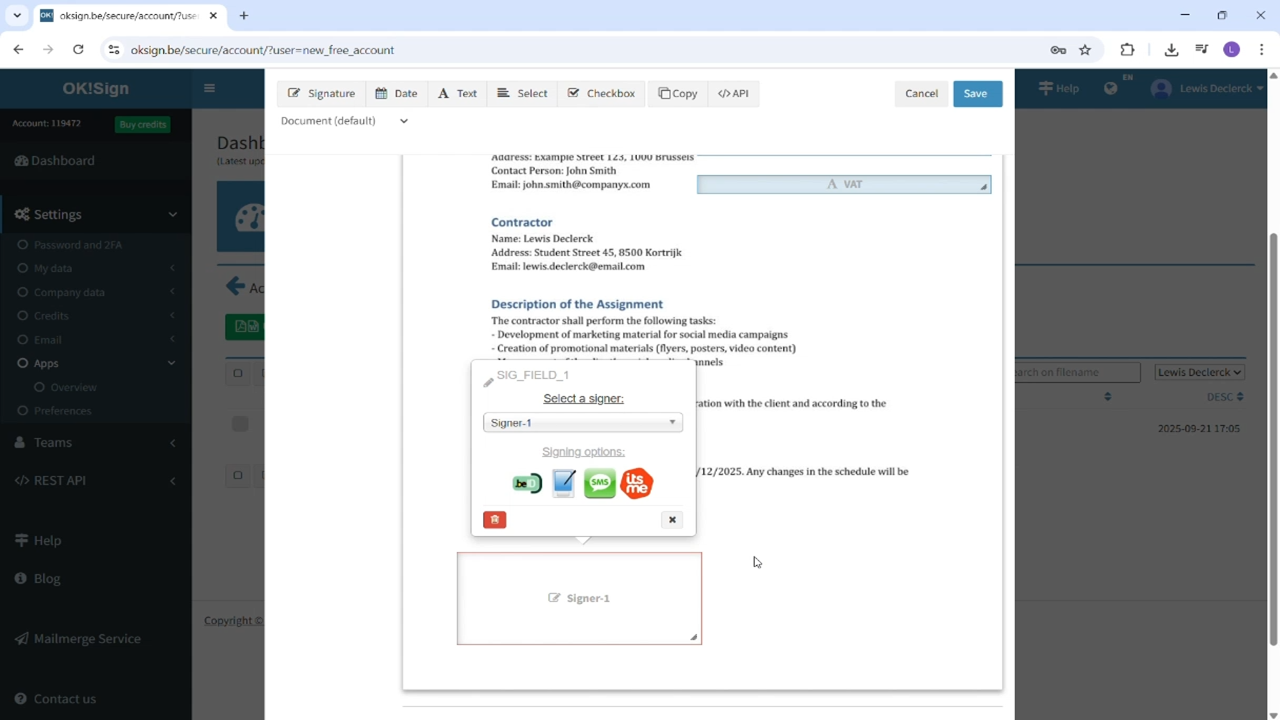 EEN DOCUMENT KLAAR MAKEN OM TE LATEN ONDERTEKENEN