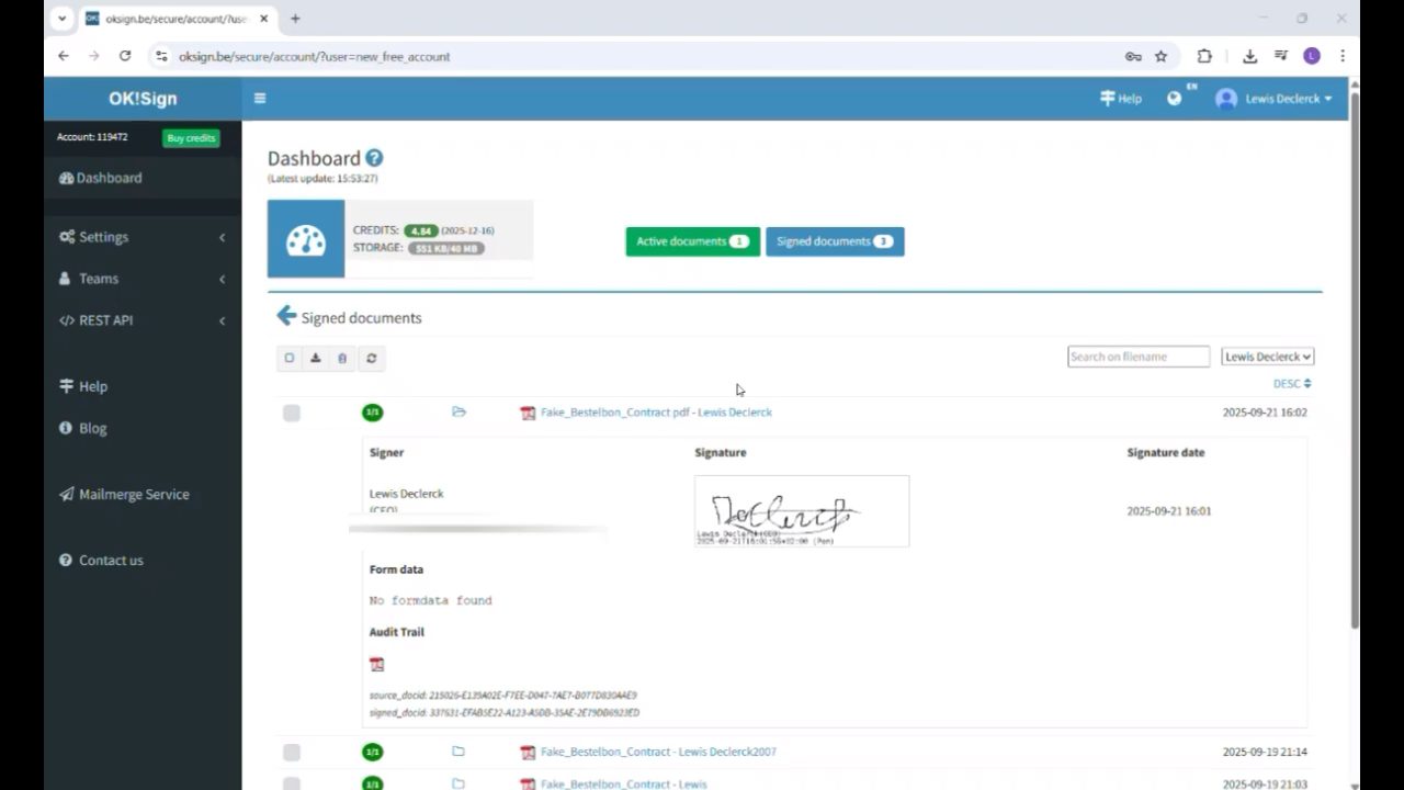 HET ONDERTEKEND DOCUMENT IN JE OK!SIGN ACCOUNT