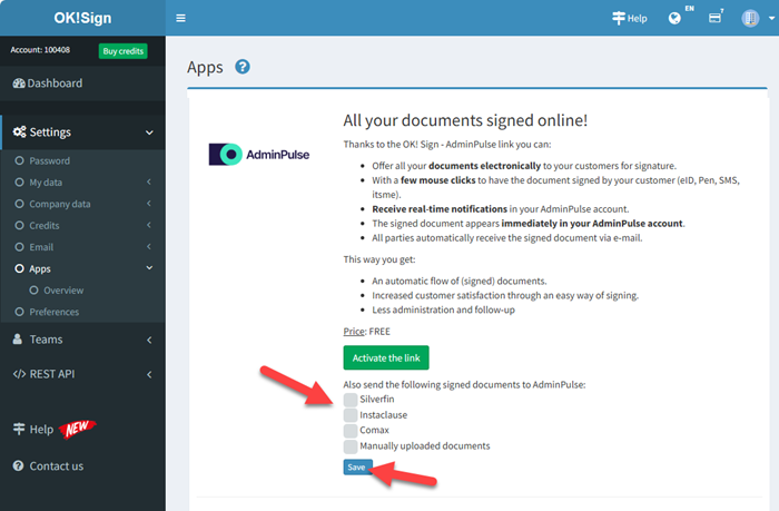Forward signed documents to your AdminPulse account