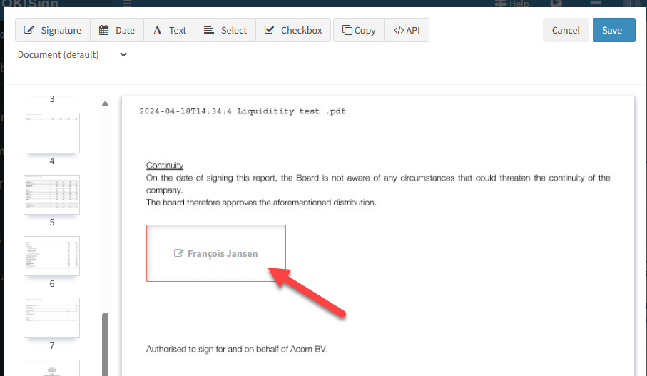 Liquidity test in Silverfin  (next part)