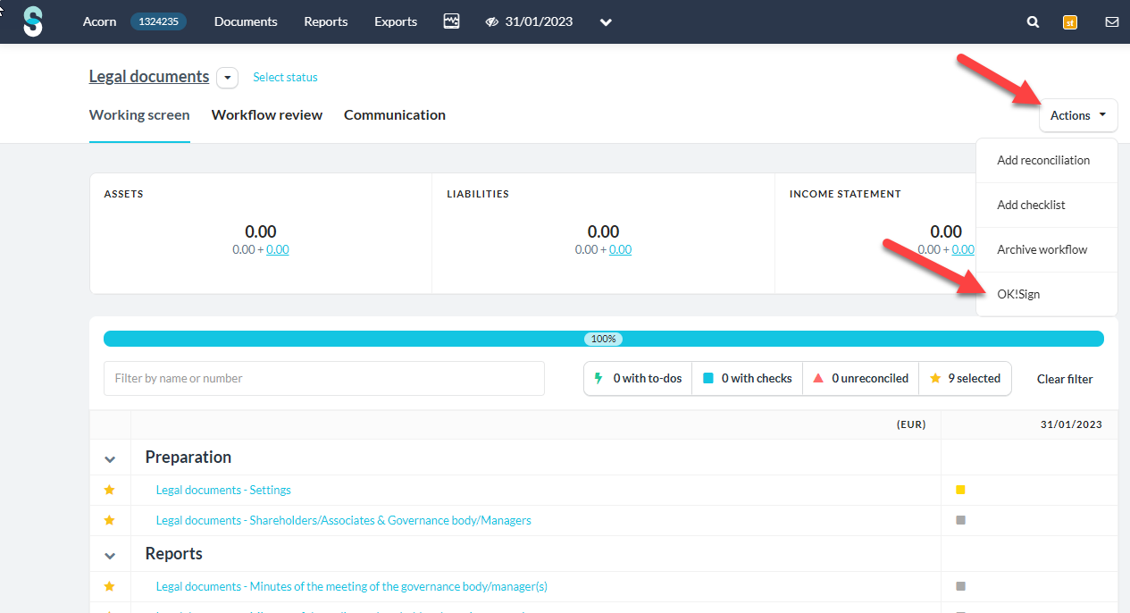 Legal accounts in Silverfin  (next part)