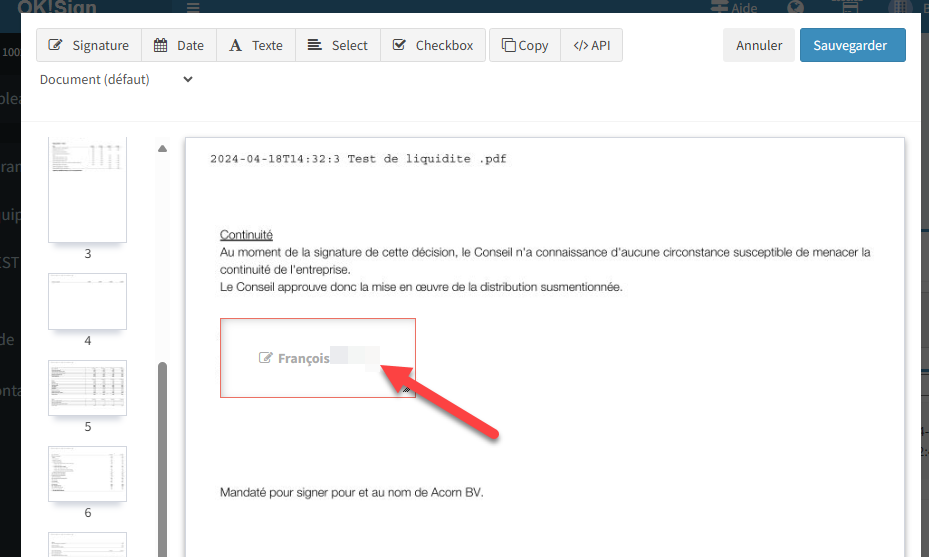 Teste de liquidité Fintrax dans Silverfin et dans votre compte OKSign  ( part prochain)