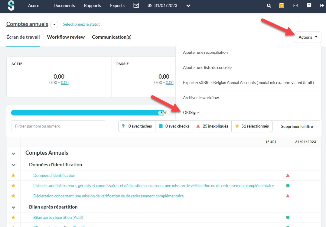 Comptes annuels dans Silverfin et dans votre compte OKSign  ( part prochain)