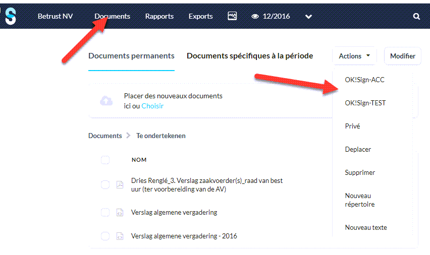 Réconciliation des documents dans votre compte OKSign  ( part prochain)