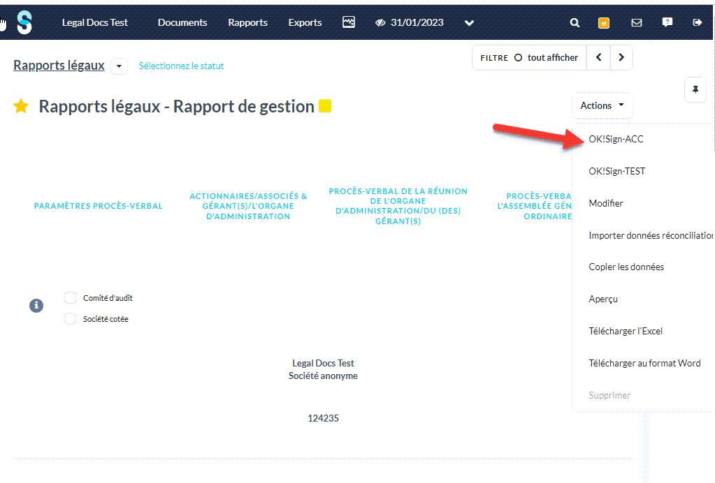 Réconciliation des documents dans votre compte OKSign  ( part prochain)