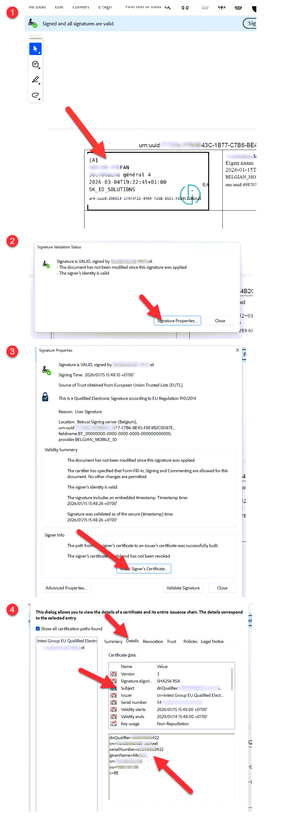 Vérifier une signature Smart-ID dans un document PDF