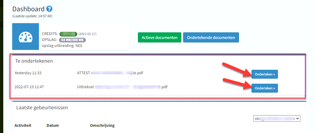 Automatisch ondertekenen van documenten in  uw OKSign account