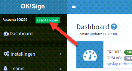 Credits aankopen in uw OKSign account